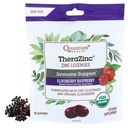 Quantum Health TheraZink Organic Zink Lozenges Elderberry & Honey - immunforsvar for voksne & børn 12 + Naturlig Flavored Raspberry Fast Relief med ingen eftersmag - 18 Greve