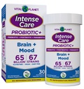 Vital Planet - Intense Care Brain & Mood Probiotics, Organic Prebiotics, Postbiotics, Parabiotics, Complete 4-in-1 Health Supplement for Adults, 65 Billion CFU, 67 Strains, Digestive and Immune 30 ct