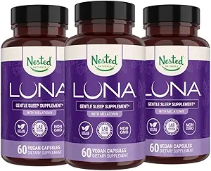 Nested Naturals Luna Herbal Sleep Supplement med Melatonin, Valerian Root, Kamille