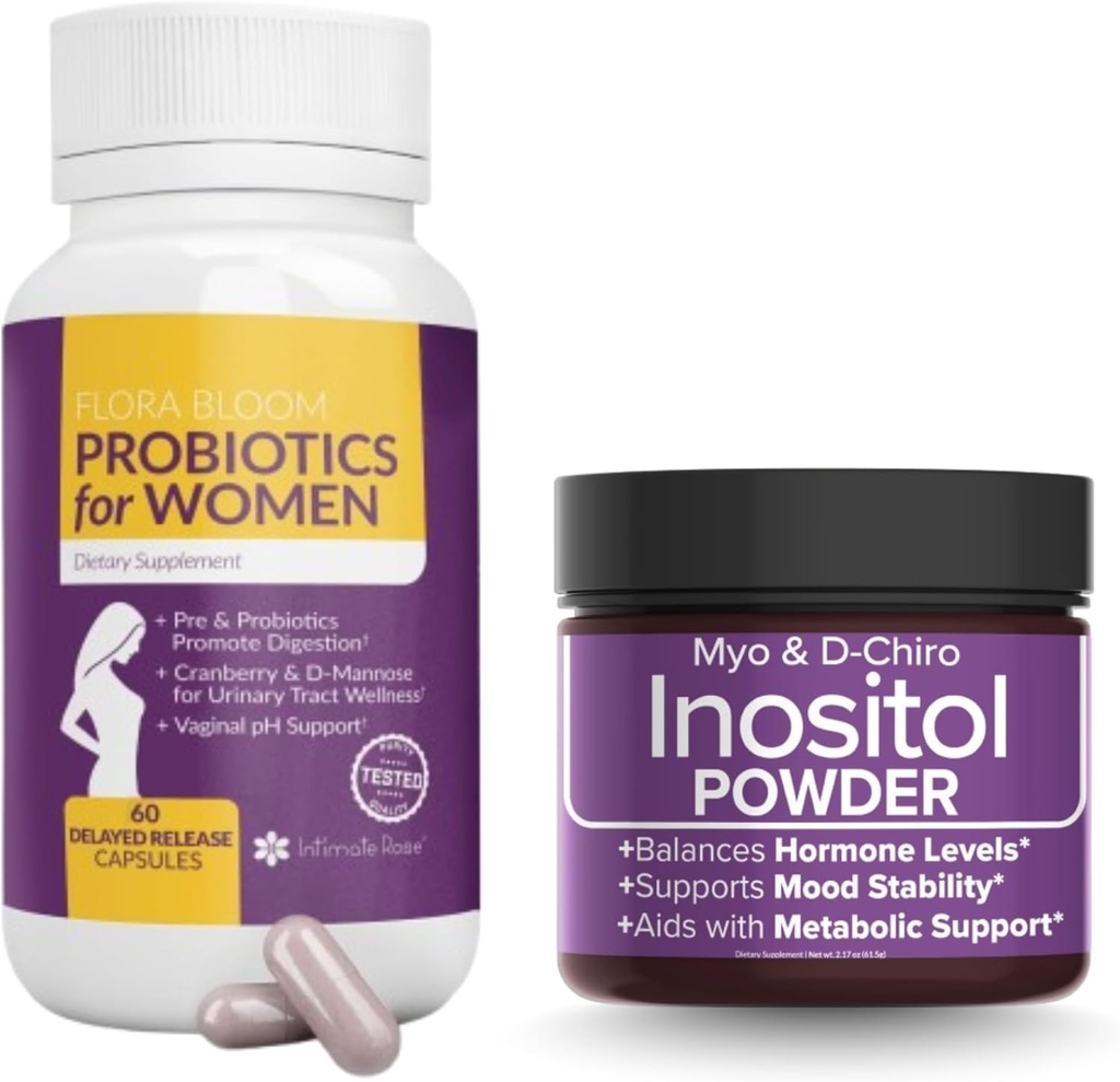 Save 10% on Women's Health & Wellness Bundle – Complete Vaginal Probiotics + Myo & D-Chiro Inositol Powder for Hormonal Balance, Gut, and Urinary Support
