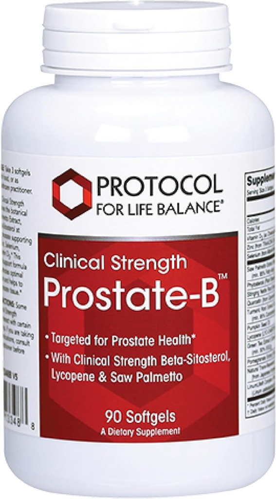 PROTOKOL OM LIV BALANCE- B Klinisk styrke - Prostatatillæg for mænd - med Beta sitosterol, Lycopene & Saw Palmetto - Halal & Dairy Free - 90 Softgels