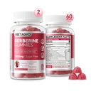 Berberine Supplement 1500mg, Sugar Free Berberine med Ceylon Cinnamon Gummies, Chrom, Gurkemeje, Fenugreek for naturligt stofskifte Balanceret, Berberine HCl fra indisk bær ekstrakt, 120 Cts