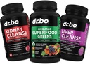 Økologisk Superfood Grønne & Frugt Kosttilskud - Lever Nyre Rengøring Detox Support - Green Veggie Powder Blend Vegetabilske fødevarer & Hjælp Reparation Nyrer, Brege Control & Urinary Tract Sundhed