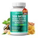 Sea Moss Supplement - 16-in-1 Natural Blend med Black Seed Oil Ashwagandha Burdock Bladerwrack Ginger Mælkebøtte - 150 Greve - Made & Testet i USA