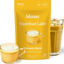 Blume Superfoods Latte - Turmeric Powder and Ginger Powder - Golden Milk, Cardamom, Ginger Root, Caffeine Free, Sugar-Free, Organic - Vegan, Gluten-Free - 25 Servings