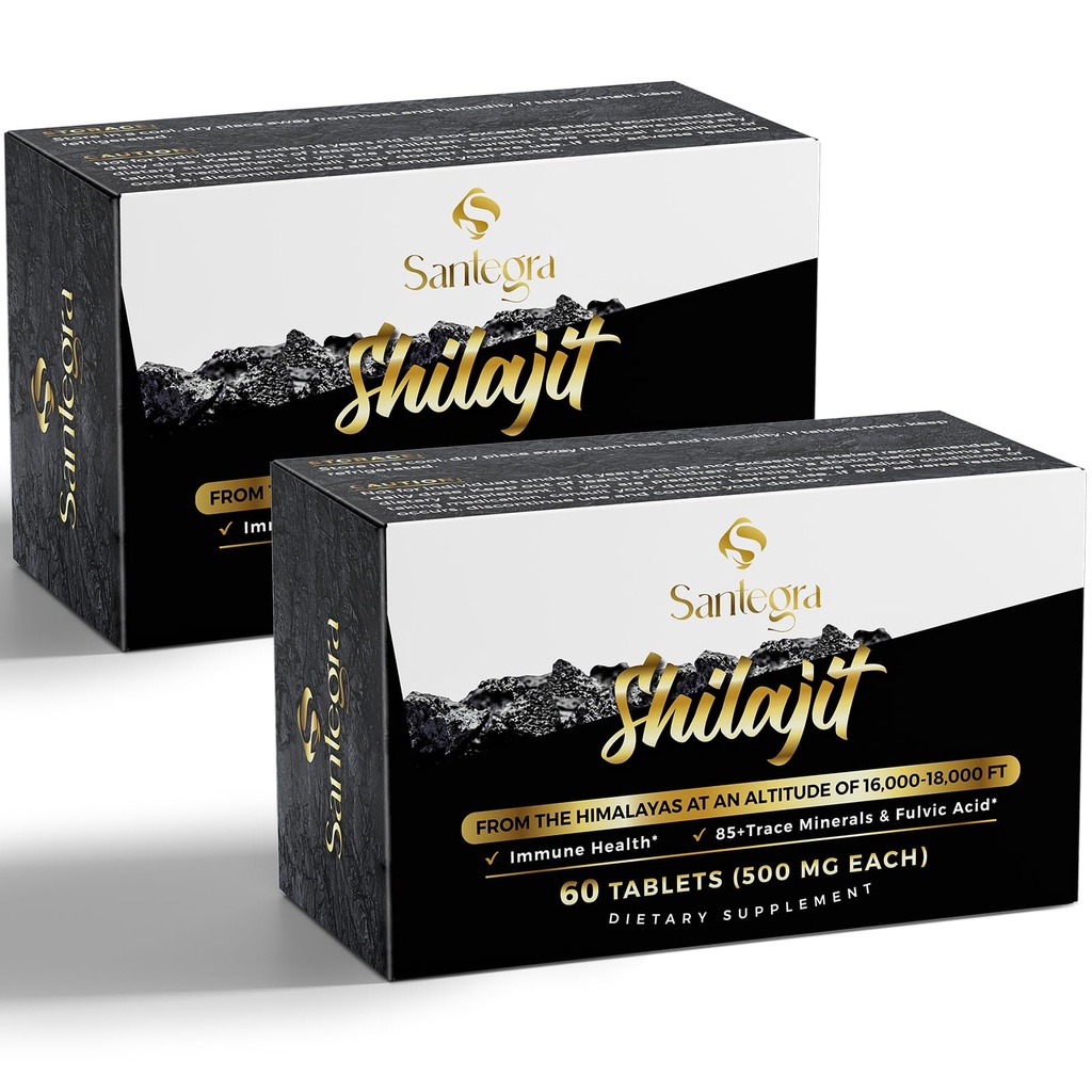 500 MG Shilajit Tablets, 100% Shilajit Pure Tablets for Women & Men, Himalayan Organic, Fulvic Acid & 85+ Trace Minerals, Resin Supplement for Energy and Immune System, 120 Counts