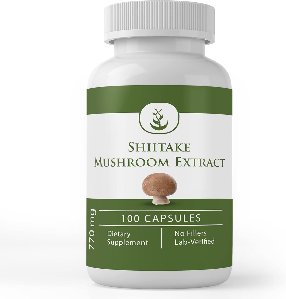 Pure Original Ingredienser Shiitake Mushroom Extract (100 kapsler) Altid Pure, Ingen tilsætningsstoffer eller Fillers, Lab Verified