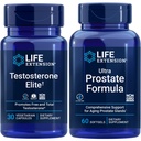Life Extension Testosteron Elite, 30 Vegetariske Kapsler Note 124; Ultra Prostata Formel, 60 bløddele