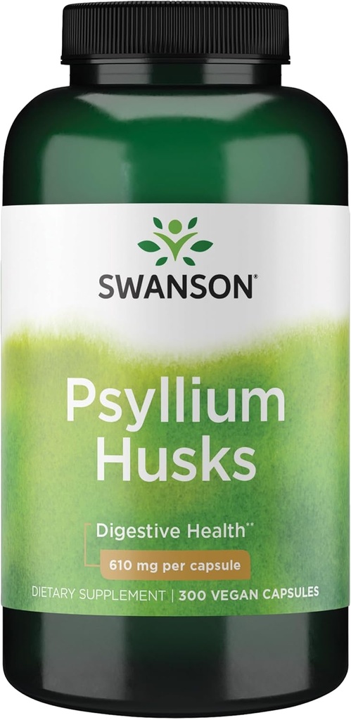 Swanson Psyllium Husk kostfibre Supplement 610 mg 300 kapsler