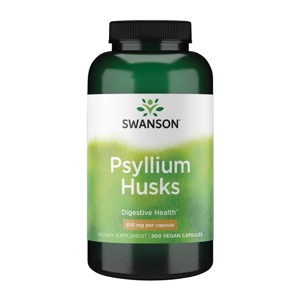 Swanson Psyllium Husk kostfibre Supplement 610 mg 300 kapsler