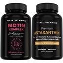 Vital Vitamins Biotin Complex 60 ct + Astaxanthin 60 ct