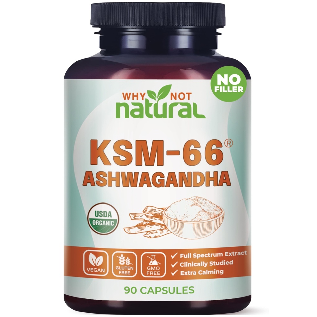 Why Not Natural Organic Ashwagandha KSM 66 Supplements Capsules - KSM66