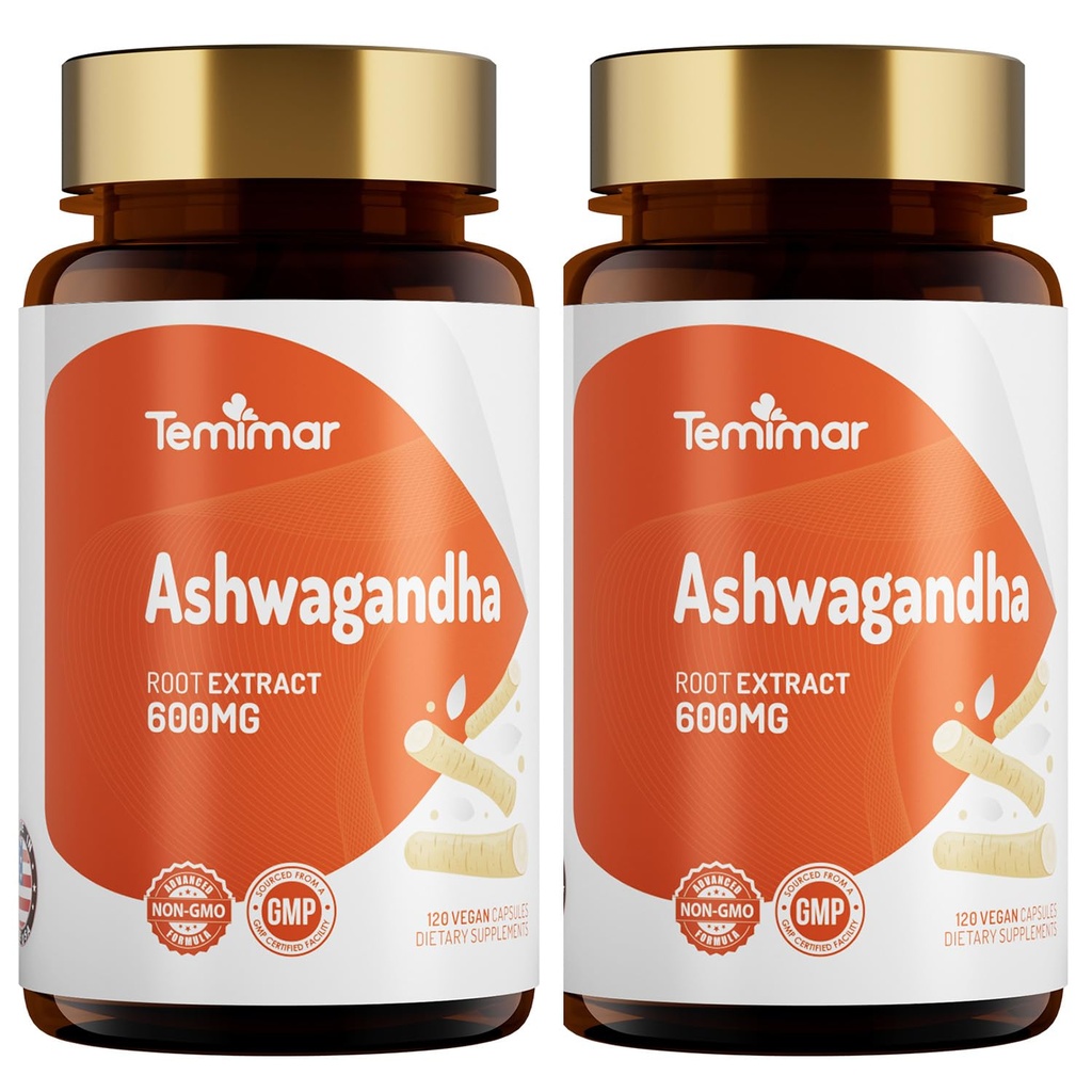 Ashwagandha Supplements, Root Extract 600mg, Ashwagandha Capsules for Women & Men, Supports Stress Relief, Mental Clarity & Sleep, Gluten Free, Vegan, Made in USA, 240 Capsules