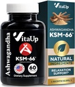 VitaUp Ashwagandha KSM 66 with Black Pepper - USA Made KSM-66 Ashwagandha Supplements for Energy, Relaxation and Normal Cognitive Function - 60 Caps