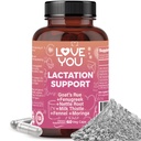 Love You Lactation Support for Breastfeeding Moms – Herbal Milk Booster with Fenugreek, Moringa & Goat’s Rue – Vegan Postnatal Supplement for Milk Flow & Energy – 60 Capsules