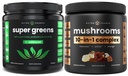 NutraChamps Super Green Unflavored & Super Mushrooms: Ultimate Brain, Gut & Body Boost