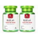 2 Flasker antarktisk krill Oil 1000 mg med Omega- 3s EPA, DHA, Astaxanthin og Phospholipider 60 Softgels Supplement nr. Fishy Eftersmag for fælles, hjerte, hjerne og immunitet - 120 Softgels