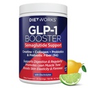 DietWorks GLP-1 Booster – Daily Companion Drink Mix with 6g Prebiotic Fiber, Probiotics, Collagen & Creatine – Supports Gut Health, Hydration, Energy & Wellness – Lemon Lime Flavor, 30 Servings