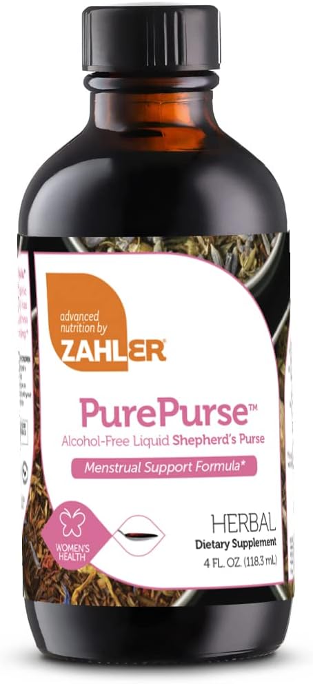 Zahler PurePurse, Flydende Sheperd 's Purse som hjælper med at reducere farvning, Alle naturlige flydende menstruation støtte Formel, Certified Kosher, 4oz