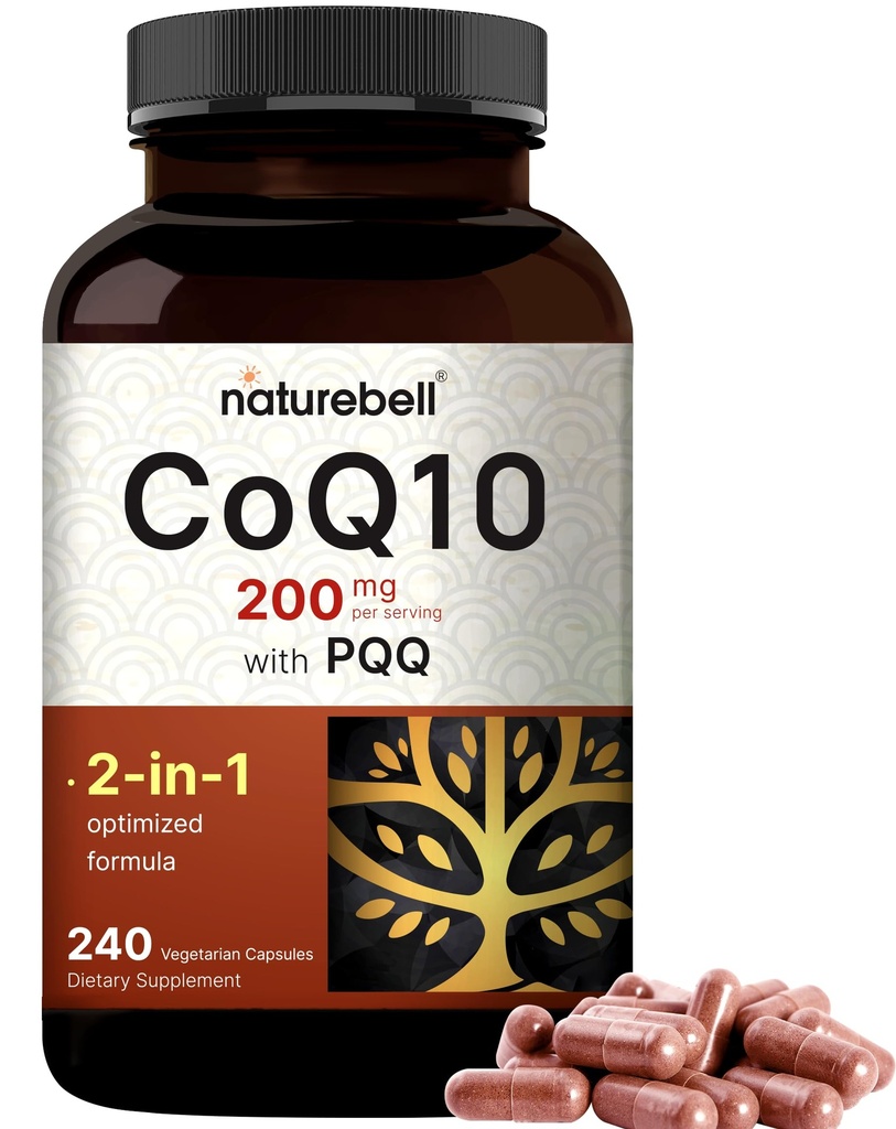NatureBell CoQ10 200mg med PQQ, 240 Veggie Kapsler