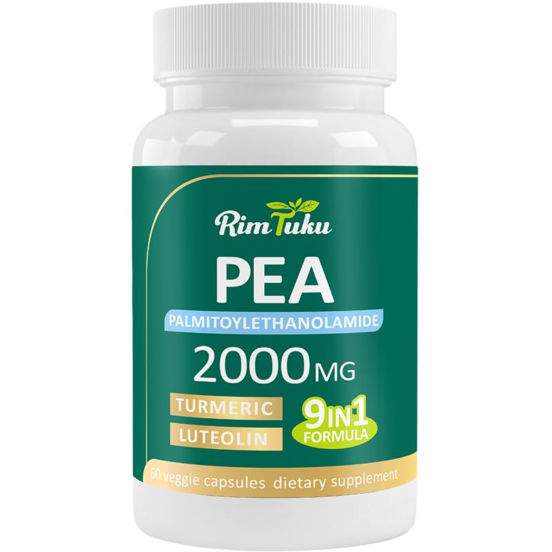 Liposomal Palmitoylethanolamide 2000MG + Luteolin 200MG + Turmeric 200MG & Fisetin 100MG, Micronized Pea 99% Highly Purified Enhanced Absorption Pea Supplement, 60 Capsules
