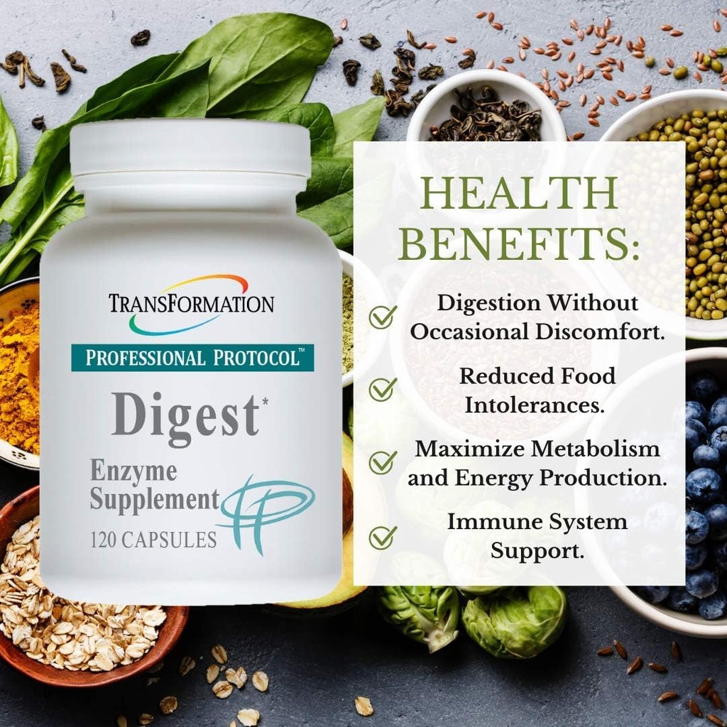 TRANSFORMERING GENESIS OF GOD SUNDHED Enzyme - Digest Wellness Supplement, Understøtter fordøjelse og immunsystem sundhed, hjælpemidler fordøjelse af lipider til at forbedre ydeevnen af pancreas & lever, (120)