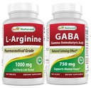 Bedste Naturals L- Arginin 1000 mg & GABA Supplement 750mg