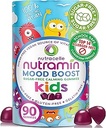 NUTRAMIN Kids Mood Boost Vegansk Vitamin Gummy: Calming Magnesium Citrate Supplement for børn med Ashwagandha & B-vitamin Kompleks til at slappe af & Focus - Sugar- Free, Allergy- Safe, Non- GMO 90 ke