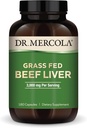 Dr. Mercola Grass Fed Beef Lever, 30 Servering (180 kapsler), 3.000 mg per servering, Kosttilskud, Understøtter immun Heath, Non- GMO