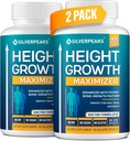 SILVERPEAKS vækstkapsler til Grow Taller - Højde vækstmaximizer med kalcium til bone styrke - Lavet i USA - Natural get taller supplement til at øge bone vækst - pakke med 2