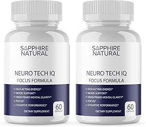 Officiel... 2 Pack Neuro Tech IQ Brain Supplement - Neurotech Iq Focus Formel Enhancement Pills (120 kapsler)