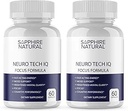 Officiel... 2 Pack Neuro Tech IQ Brain Supplement - Neurotech Iq Focus Formel Enhancement Pills (120 kapsler)