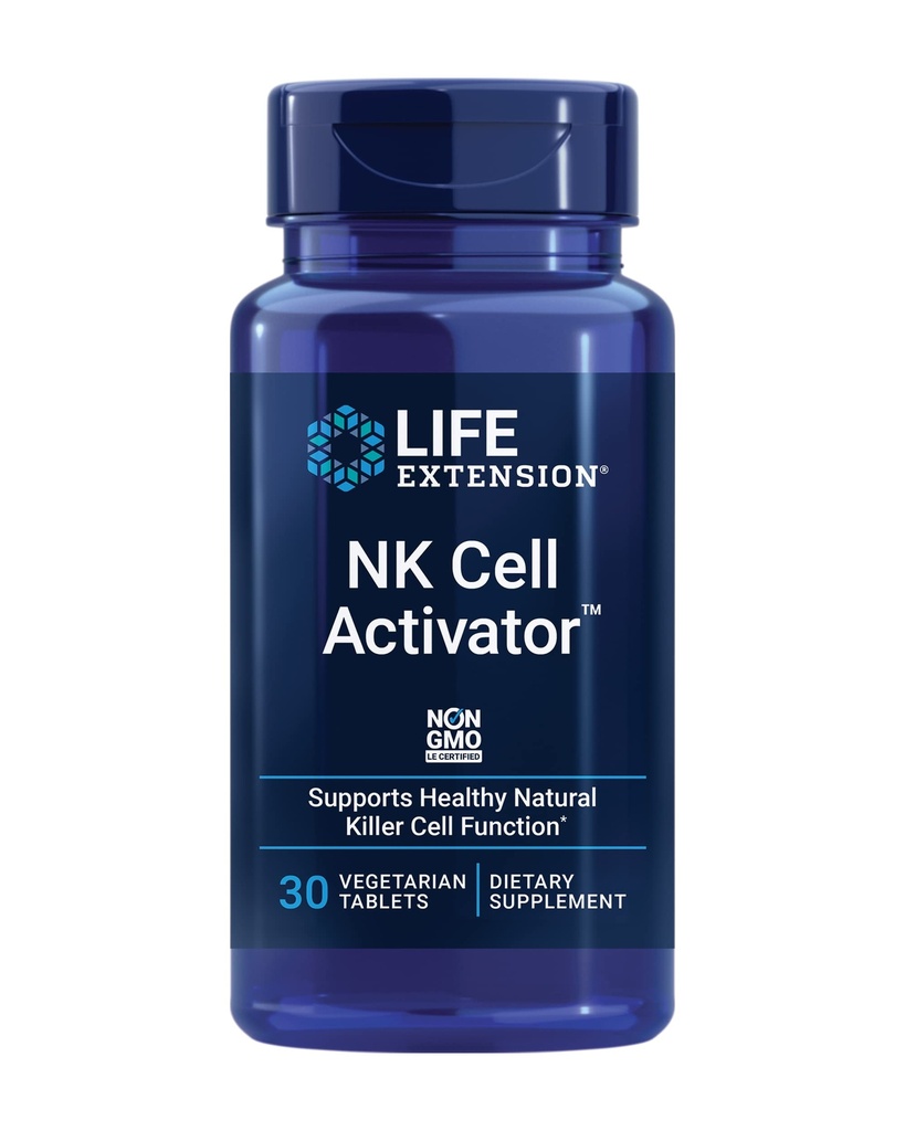 Life Extension NK Cell Activator ™, Immunstøtte, Natural Killer Cell Aktivitet, enzymatisk modificeret risklan, Non- GMO, Vegetar, 30 tabletter
