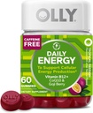 OLLY Daily Energy Gummy, Koffein Free, Vitamin B12, CoQ10, Goji Berry, Voksen Chewable Supplement, Tropical Flavor - 60 Greve