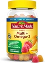 Nature Made Multivitamin + Omega-3, Multivitamin Gummies for kvinder og mænd, Daglig Nutritional Support, 80 Voksen Gummy Vitamin & Min, 40 dages forsyning