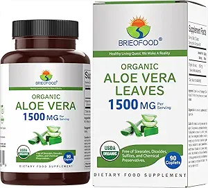 Brieofood Organic Aloe Vera 1500mg, 45 Servering, Vegetarisk, Gluten Free, 90 Vegetariske tabletter