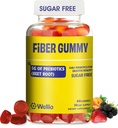 Fiber Gummies for Adults – Sugar Free Prebiotic Fiber Supplement with FOS, GLP-1 & Digestive Support – 5g Natural Fiber per Serving – Non-Stick Fruit Flavor – 60 Count – Made in USA