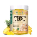 9-in-1 Probiotic Prebiotic Fiber Gummies for Adults & Teens, Fiber Supplement Pro with 5 Billion CFU Bacillus Coagulans, Psyllium Husk, FOS, Inulin, ACV for Digestion & Gut, 60 Vegan Pineapple Gummies