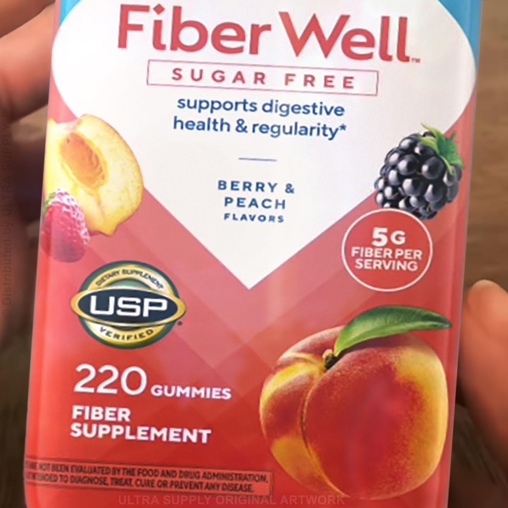 vita_fusions Fiber Well Gummies (220 Count - Value Pack) Sugar Free Daily Fiber Supplement 5g Prebiotic Fiber for Digestive Regularity