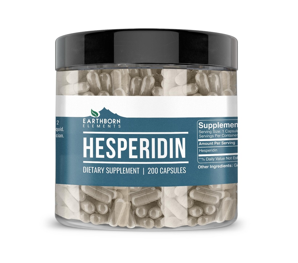 Earthborn Elements Hesperidin 200 Capsules, Pure & Undiluted, No Additives