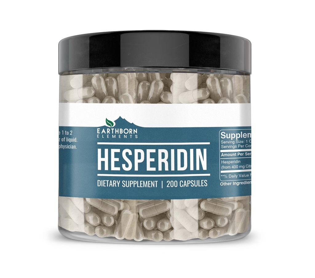 Earthborn Elements Hesperidin 200 Kapsler, Pure & Ufortyndet, Ingen tilsætningsstoffer