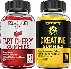 Atlantis Nutrition Tart Cherry 60 Gummies + Creatin 2- Pack (120 Gummies)