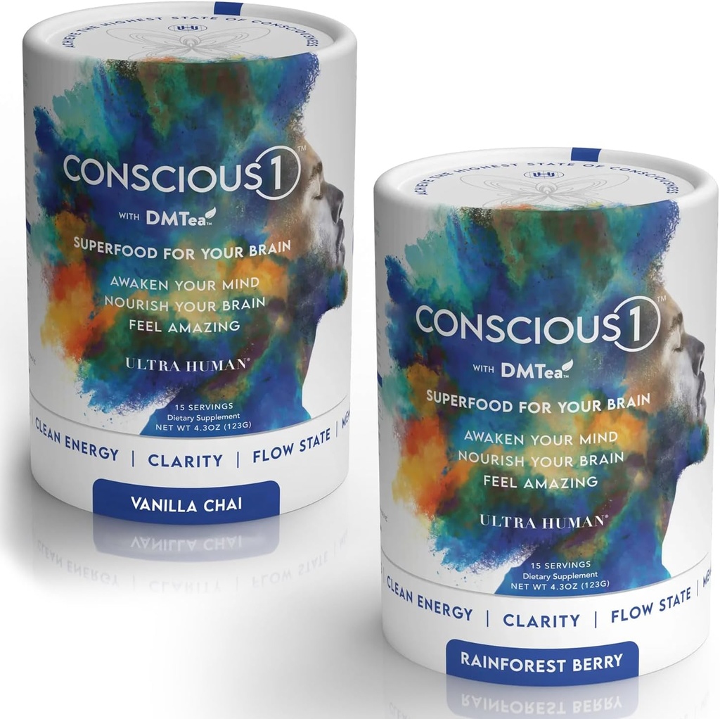 Ultra Human CONSCIOUS1 - Focus Boosting Superfood Blend Vanilla Chai & Rainforest Berry Variety Pack