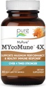 MycoMune 4X Organic Mushroom Supplement - Reishi, Lions Mane, Cordyceps, Chaga, Shiitake, Maitake for immunsystem, Combat Stress, Byg energi af Ren Essence - 30 Caps