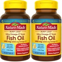Nature Made Extra Strength Omega 3 Fish Oil Supplements, 1400mg, Fish Oil Omega 3 Supplements as Ethyl Esters for Healthy Heart, Brain, Eyes, Mood Support, 45 Softgels, 45 Day Supply, (Pack of 2)