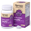 Renzos Picky Eater Kids Multivitamin med jern - opløselige Kids Vitaminer med jern, zink, C-vitamin, D-vitamin, E & K, Sugar- Free Melty Tabs, Green Apple Flavor, 60-greve (1-2 Måned Supply)
