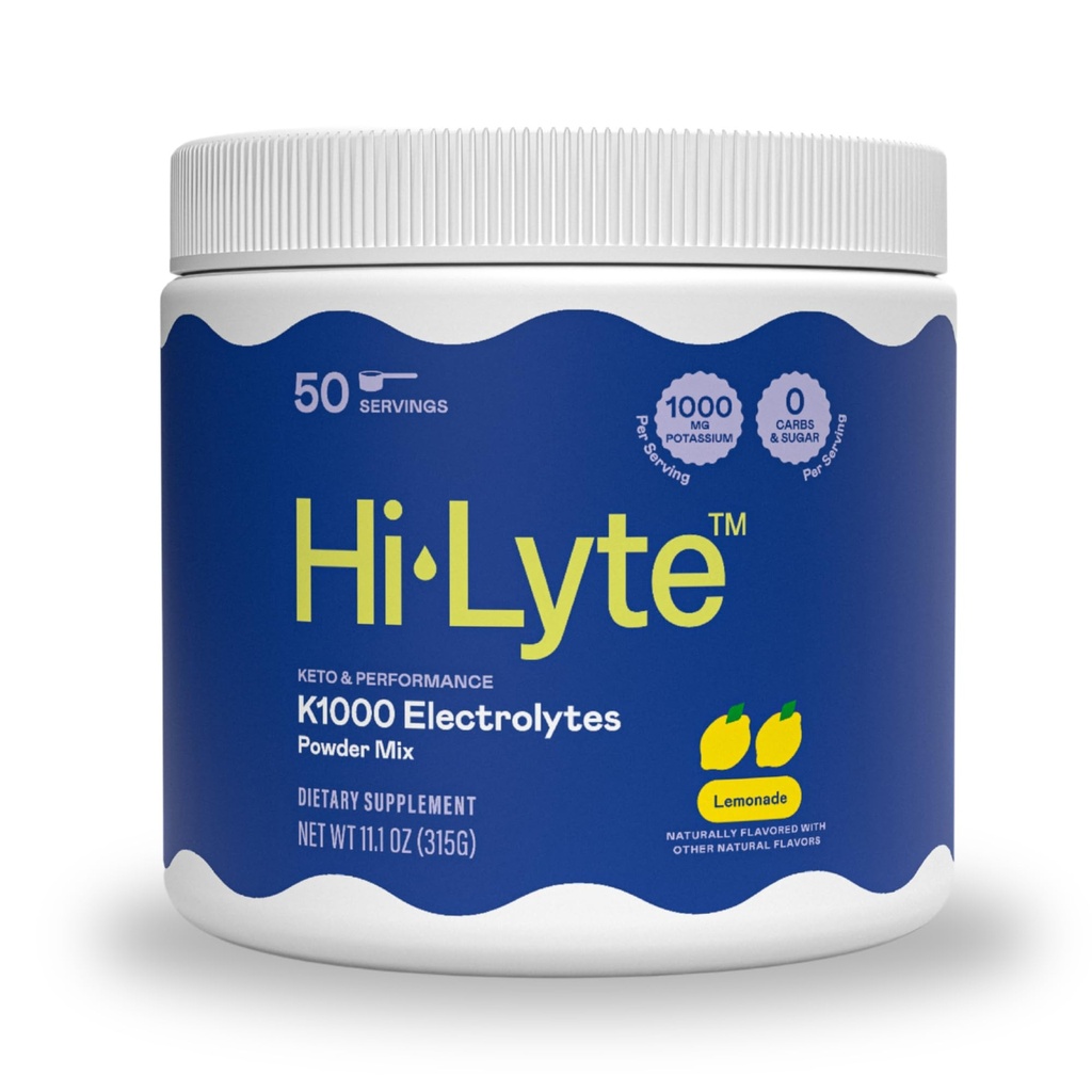 Hi- Lyte Keto K1000 Electrolyte Powder Mex124; Lemonade Mex124; Hydration Supplement Drink Mix 124; Boost Energy & Beat Leg Cramps Mex124; No Sugar, No Maltodextrin Mex124; 50 Servering