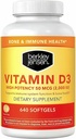 Berkley Jensen High Potency Vitamin D3 2000IE (50 mcg) (640 Softgel), Kosttilskud til tænder, muskel, immunfunktion, og ben sundhed, for mænd og kvinder, Made in USA, 640 Day Supply