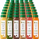 7 dag Protein Juice rense af rå springvand, Alle naturlige rå Detox rense, kolde presset frugter, grøntsager, vanille og chokolade flavor, Tasty og energizing, 42 flasker 12oz, 3 Ginger Shots