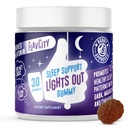 FlavCity Melatonin sovegummier for voksne, Lights Out Gummy - Chewable Sleep Support Supplement med Plant- baserede GABA, Magnesium & Kamille for Deep & Restful Bedtime, 30- Day Supply
